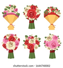 Rose bouquet vector design illustration isolated on white background