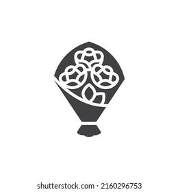 Rose bouquet vector icon. filled flat sign for mobile concept and web design. Rose flowers glyph icon. Symbol, logo illustration. Vector graphics