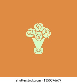 Rose bouquet vector icon. flat design