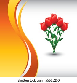 rose bouquet vertical orange wave