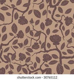 rose bush in one pattern