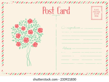 Rose bush postcard.