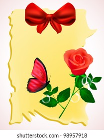 Rose and butterfly background
