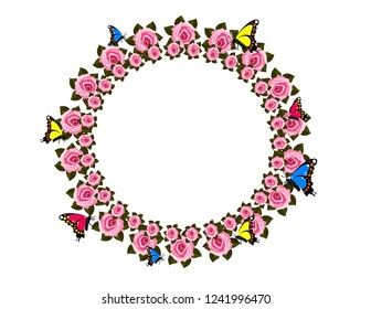 Rose butterfly frame