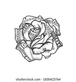 The rose. Can be used as a sketch of a tattoo.