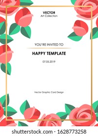 Rose card Vector illustration design element good to use in valentine