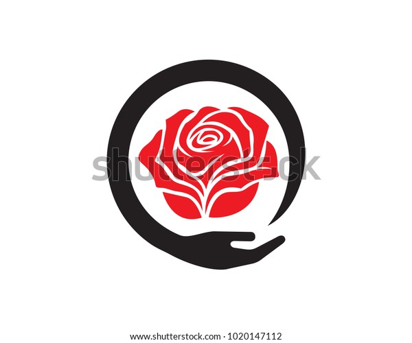 Rose Care Logo Template Design Vector Stock Vector (Royalty Free