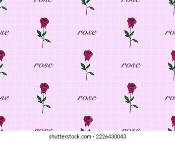 Caricatura de rosa con un patrón impecable sobre fondo rosa