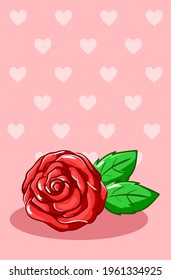 Rose cartoon valentine day illustration