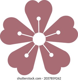 rose cherry blossom vector  icon
