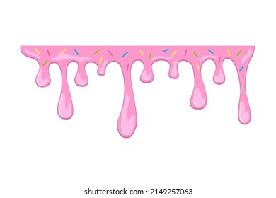 Rose Chocolate splat with colored sprinkling vector illustration in a cartoon flat style