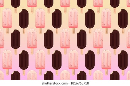 Rose and Chocolate Vector Ice Creams