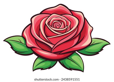 Rose clear flat vector illustration artwork