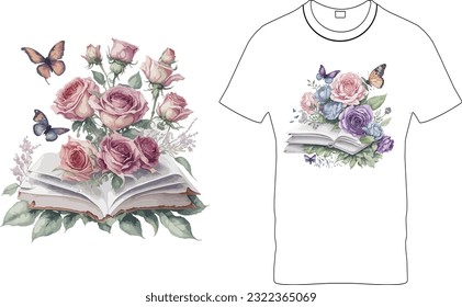 Rose Clipart Sublimation T-Shirt Design