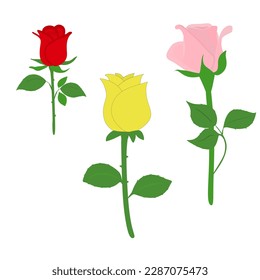 Rose Clipart Vector Collection Set