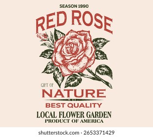 Rose club impressão design para vestuário, adesivos, cartazes e fundo. Estúdio antigo. Clube do amor da rosa. Amo-te mais a ti mesmo. Design de tatuagem de rosas.
