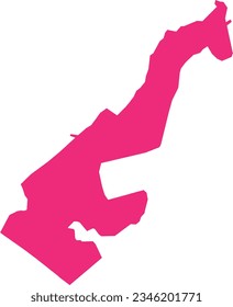 ROSE CMYK color detailed flat stencil map of the European country of MONACO on transparent background