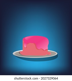 Rose color cake vector model design