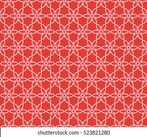rose color floral on sacred geometry pattern. vector illustration. for design invitation, wallpaper, fabric. seamless ornament