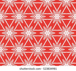 rose color floral on sacred geometry pattern. vector illustration. for design invitation, wallpaper, fabric. seamless ornament
