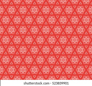 rose color floral on sacred geometry pattern. vector illustration. for design invitation, wallpaper, fabric. seamless ornament