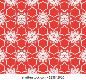 rose color floral on sacred geometry pattern. vector illustration. for design invitation, wallpaper, fabric. seamless ornament