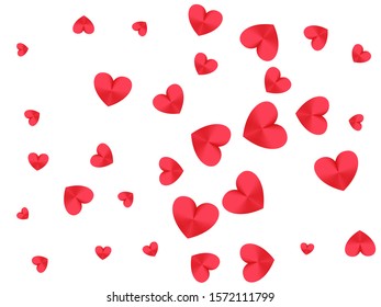 Rose color hearts confetti holiday decoration. Love and friendship vector symbols. Modern Valentine's card background. Love concept hearts confetti beautiful graphic design.