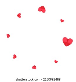Rose color hearts confetti holiday decoration. Love and friendship vector symbols. Cute wedding invitation card background. Love concept hearts falling beautiful vector illustration.
