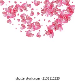 Rose color hearts confetti wallpaper pattern. Social media like vector symbols. Abstract anniversary celebration background. Romantic heart shapes beautiful wallpaper pattern.