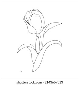 Rose Coloring Page Kids Stock Vector (Royalty Free) 2143667313 ...
