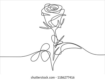 Rose. Continuous line