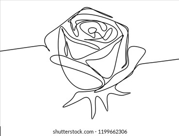 Rose. Continuous line