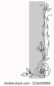 Invitación continua de línea, dibujo de estilo de esbozo de arte abstracto vectorial.