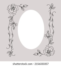 Rose kontinuierliche Einladung, Skizze Stil Vektorgrafik abstrakte Kunst.