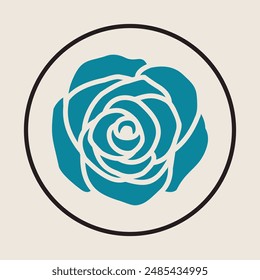 Rose cool vector icon design abstract trendy art colorful illustration background