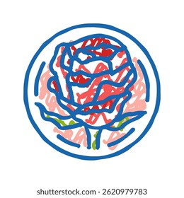 rose cosmetic plant doodle icon sketch vector. rose cosmetic plant sign. isolated symbol illustration