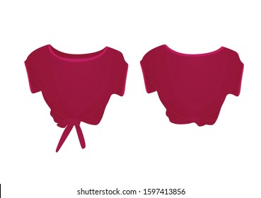 Rose crop top. vector illustration