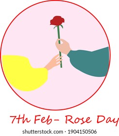 Rose day 7th February vector illustration