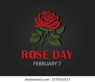 Rose Day. Holiday concept. Template for background, banner, card, poster with text inscription.