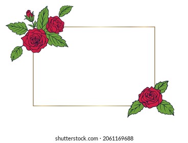 Rose decoration frame Red flowers
