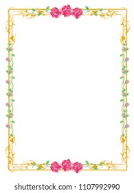 Rose decoration ruling, background, enclosing ruler, vector data