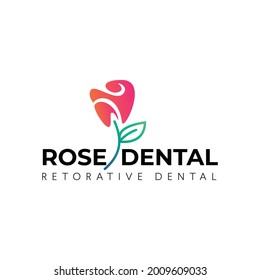 rose dental logo for restorative dental clinic, facial surgery vector