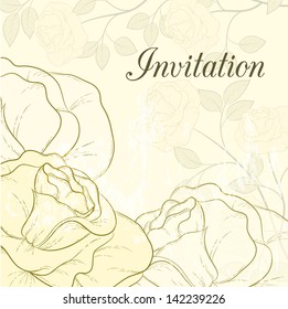 rose design card Vector illustration can be used for website background and greeting cards or cover decoration