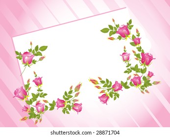  rose design letterhead with oblique line background