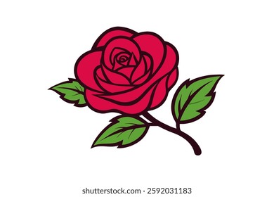 Rose design vector on white background