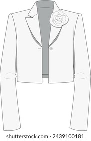 Rose details Crop Blazer Jacke 