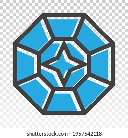 Rose diamond shape flat color icon on a transparent background