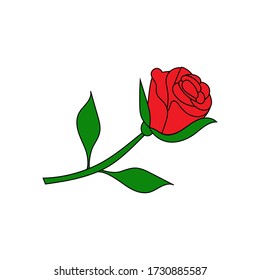 Rose doodle icon. Drawing by hand. Vector illustration.