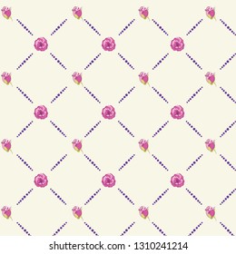 rose and dot line wallpaper