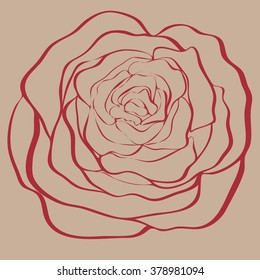 Rose drawing doodle icon vector art